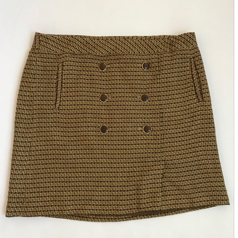 Ann Taylor LOFT Gold and Brown Skirt    Size 14